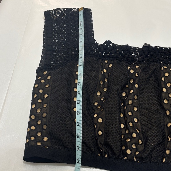 Nanette Lepore Black Crochet & Eyelet Crop Top - Picture 13 of 16